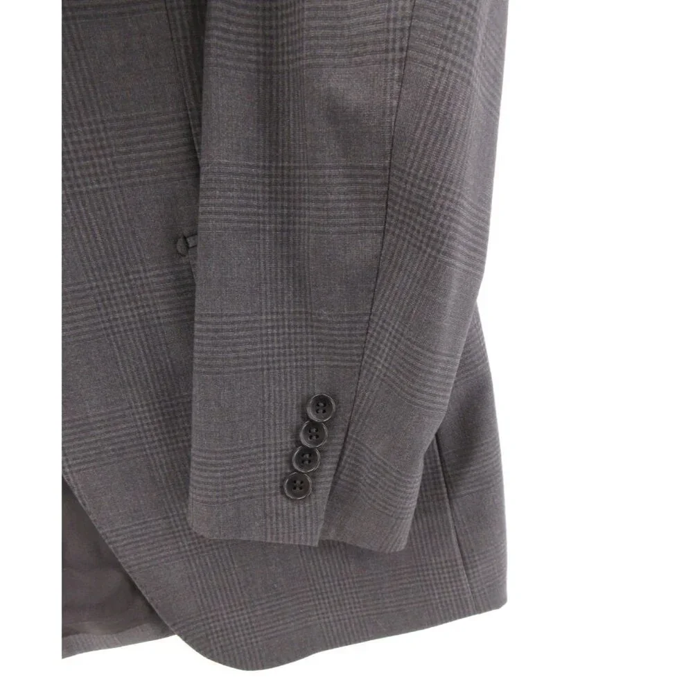 Theory Sport Coat 36 Blazer Wool Blend Glen Plaid Jacket Classic *